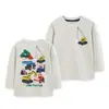 Nueva camiseta de manga larga de otoño para niños, estilo europeo y americano, estampado de coche de moda, camiseta deportiva para niños, envío directo de una pieza