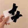 Estrella Mismo Estilo Lazo de Terciopelo Negro Horquilla para el Cabello Femenina Clip Lateral Clip para Flequillo Verano Princesa Cabeza Clip Pequeño para Agarre Tocado