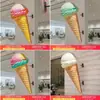 Escultura de Helado Esférico Adorno Grande Modelo de Helado de Doble Bola Colgante de Pared Luminoso Decoración de Tienda de Postres Invertida