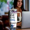 Taza térmica de acero inoxidable transfronteriza, taza portátil con asa y pajilla, taza para coche de 40 oz, Stanley 3D5D igual
