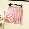 Pantalones cortos finos de verano para mujer, de cintura alta, con volantes, holgados, de pijama, de color liso, ajustados y con pierna ancha.
