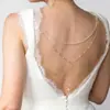 Corrente para Costas com Franjas de Pérolas em Camadas para Novo Produto Transfronteiriço Moda Europeia e Americana Corrente Corporal para Noiva Casamento Corrente Corporal Feminina