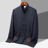 Nuevo Traje Tang de Seda Helada de Estilo Chino para Primavera y Verano para Hombre de Mediana Edad y Anciano Delgado de Manga Larga Traje de Papá Estilo Chino Hanfu Traje de Abuelo