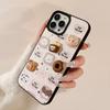 Funda de Teléfono Móvil Oso Manzana Linda 18 17Promax Textura de Cuero 15 Adecuada para Iphone13 Galletas Estéreo 11 Otoño
