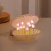 Tulipa de madrepérola feita à mão DIY luz noturna brilhante lâmpada de ambiente de presente criativo lembrança presente de feriado