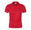 Camisa Polo Casual Esportiva de Manga Curta Vermelha com Gola Lapela para Trabalho de Verão, Fornecimento Ao Vivo, Corte Personalizado, Secagem Rápida, Cor Sólida