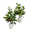 Decorações de Plantas Artificiais Verdes Transfronteiriças, Oliveira, Flores Artificiais, Flores Artificiais, Árvore de Camélia Plantada no Solo, Árvore de Sumagre, Plantas em Vasos de Limão e Laranja