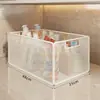 Estante de almacenamiento debajo del mueble del baño, carrito de baño, cesta de almacenamiento para detergente y polvo de lavandería, cesta para ropa sucia debajo del lavabo