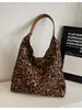 Bolso de Leopardo Súper Caliente para Suegra Bolso Tote de Moda de Gran Capacidad Nuevo Bolso de Hombro de Moda Otoño e Invierno 2025 para Mujer