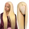 Peluca transfronteriza europea y americana para mujer, cabello largo y liso, conjunto de peluca de chica popular, peluca de fibra química dorada, gorro con encaje frontal de fábrica
