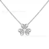 Vanjia Diseño de Nicho de Alta Gama Collar de Trébol de Flor Completa con Diamantes Aretes de Trébol de un Solo Diamante Pulsera Mismo Estilo de Influencer