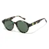 Gafas de Sol de Acetato de Moda Tendencia Deportes al Aire Libre Gafas Anti-UV Marco Redondo Metal Floral Gafas Uv400