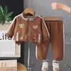 Conjunto Deportivo de Otoño para Niños Chaqueta de Dibujos Animados con Cremallera para Niños Conjunto de Dos Piezas Ropa Casual para Bebés Niños Primavera y Otoño Moderno