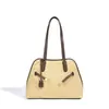 Bolso de Hombro Único Tejido Serie Vacaciones 2026 con Diseño Color-Block, Bolso Grande de Capacidad para Debajo del Brazo, Nuevo Bolso de Paja Tejida de Alta Gama para Mujer