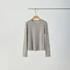 Camiseta Básica de Lana Lyocell para Mujer 2026 Otoño/Invierno Nueva Moda Adelgazante de Manga Larga con Diseño Tridimensional
