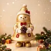 Ornaments de mesa de madeira de Natal de desenho animado retrô transfronteiriços pinguim urso boneco de neve decorações de mesa de sala de estar de feriado