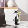 Amazon transfronteiriço ferro de solda quente gato preto desktop hidropônico planta vaso de vidro decoração de casa cultivo garrafa de vaso