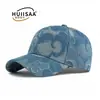 Nova Boné de Baseball Jacquard em Sarja com Aba Rígida para Mulheres, Chapéu de Proteção Solar Primavera e Verão, Boné Bico de Pato Vintage Lavado Desgastado para Homens