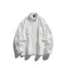 Camisa de trabajo de manga larga holgada para hombre, diseño de marca de moda de primavera 2025, con bloques de colores sólidos