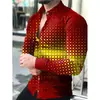 Camisa con estampado 3D para hombre, nueva, europea y americana, de moda, fresca, cárdigan de manga larga, top