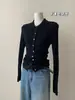 Casual para Ir ao Trabalho Gola Polo Tricô Normcore Outono e Inverno 2025 Novo Estilo Coreano Doce Elegante Tricô Manga Longa