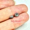 Anillo para trotar con cuentas retro de plata antigua de Shanxi, espaciador, cuenta cuadrada, mantras de seis caracteres, anillo para correr, plata de notoginseng, joyería literaria DIY para jugar