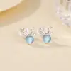 Yuebao Joyería Aguamarina Plata de Ley S925 Alce Redondo Casual Gama Alta Coreana Nicho Moda Pendientes Venta al por Mayor