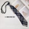 Fábrica en stock 40cm de largo perezoso sin nudo 7cm corbata a cuadros algodón ajustable estudiante para hombre y mujer corbata pequeña