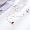 Moda nuevo collar femenino colgante Zorro Rojo celebridad de Internet cadena corta para clavícula Granate joyería pequeña al por mayor