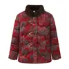 Invierno Nuevo Estilo Traje Tang de Abuela Chaqueta de Algodón con Forro Polar y Ropa de Algodón Engrosada para Madres de Mediana Edad y Mayores Chaqueta Acolchada de Algodón con Cuello Alto y Cuello de Piel
