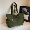 Bolso de pana para mujer, gran capacidad, novedad de 2024, bolso de mano portátil para estudiantes, bolso de hombro tipo bandolera.