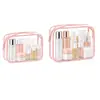 Bolsa de Maquillaje Colorida de PVC Engrosado Impermeable Bolsa de Artículos de Tocador de Viaje Bolsa de Almacenamiento Portátil de Gran Capacidad Admite Personalización de LOGOTIPO