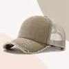 Gorra de Béisbol de Malla Lavada y Desgastada con Logo Personalizado, Gorra de Malla Transpirable para Sombrear en Verano, Sombrero Casual para Mujer con Protección Solar, Moderno