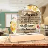 Decoração de Mesa Dia dos Namorados Amor com Base de Madeira Acrílico Transparente Dia dos Pais Ornamentos