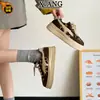 Zapatos de Plataforma con Cordones de Cuero Genuino y Suela Gruesa para Mujer con Forro de Terciopelo Cálido Zapatos de Algodón 2026 Nuevos Zapatos Deportivos Casuales para Niños y Adultos