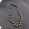 Joyería de Moda Coreana Collar de Cuentas Irregulares de Plata para Mujer Estilo Nicho Cadena para Clavícula de Perlas Modelo Nuevo Verano 2025