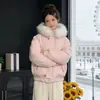 Nuevo Abrigo de Algodón con Relleno y Cuello de Piel para Mujer 2026, Chaqueta de Algodón Estilo Coreano 2026, A Prueba de Frío, Cálida, Con Capucha, Invierno