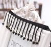 Falda de encaje con borlas y cuentas para ropa de industria pesada, accesorios decorativos hechos a mano, cuentas colgantes en blanco y negro, encaje de perlas