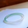 Pulseira Metade Montanha Metade Água Gradiente Verde Água Transparente Estilo Ins Avançado Pulseira de Ágata Pulseira Fina com Sino Pulseira de Calcedônia Mori