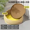 Nido de Gato de Ratán, Adecuado para Todas las Estaciones, Semicerrado para una Sensación de Seguridad, Cesta Tejida Hecha a Mano para Gatos, Súper Grande y Fresca para el Verano