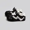 Cómodas zapatillas de entrenamiento alemanas negras de punta redonda con cordones, suelas suaves, que aumentan la altura, versátiles zapatillas casuales de suela gruesa con estampado animal para mujer