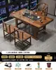 Conjunto Grande de Mesa de Chá e Cadeiras Uma Mesa Cinco Cadeiras Novo Estilo Chinês Mesa de Café Conjunto de Chá Conjunto Completo Integrado Estação de Preparo de Chá para Escritório Casa