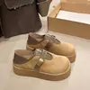 Zapatos Birkenstock para mujer 2026 otoño nueva moda cómodos suelas gruesas velcro simples puntera redonda mocasines para commuting