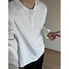 Camiseta de manga larga gris con cuello Henley para hombre, primavera y otoño, estilo retro americano, tejido gofrado, base casual holgada