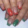 Parche de Manicura Navideño de Longitud Media Cuadrado Europeo Estrella Brillo Parche de Manicura de Moda Desmontable 24 Piezas