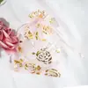 Bolsa de gaze com cordão e padrão de coração de pêssego dourado, bolsa de malha de pérola, bolsa para joias de mão, bolsa de cosméticos, tamanho pequeno