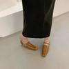Zapatos Pequeños de Cuero de Punta Cuadrada Moda Zapatos de Cuña Baja Zapatos Nuevos Primavera y Otoño 2024 Estilo Francés Mary Jane Zapatos para Mujer Zapatos de Leche