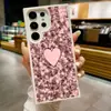 Adecuado para funda de teléfono magnética Samsung S26ULTRA, corazón rosa dos en uno, S25 pétalo simple S24 cubierta protectora