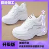 Tênis de dad shoe esportivo popular de comércio exterior para mulheres, sapatos femininos de verão que aumentam a altura, tênis brancos respiráveis de malha casuais versáteis para a primavera