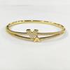 Pulsera Exagerada en Forma de V de Estilo Europeo y Americano de Moda, Nuevo Diseño de Nicho con una Sensación Minimalista Única, Incrustada con Circonia, Pulsera Puntiaguda
